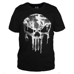 T-shirt Men Punisher Black Summer Short Sleeve T Shirts Tops Printing Casual Cotton Tees