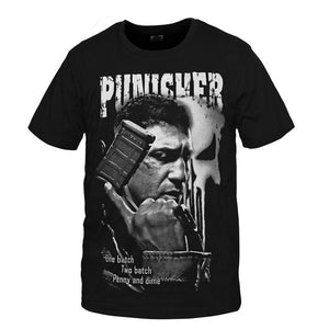 T-shirt Men Punisher Black Summer Short Sleeve T Shirts Tops Printing Casual Cotton Tees