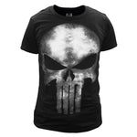 T-shirt Men Punisher Black Summer Short Sleeve T Shirts Tops Printing Casual Cotton Tees