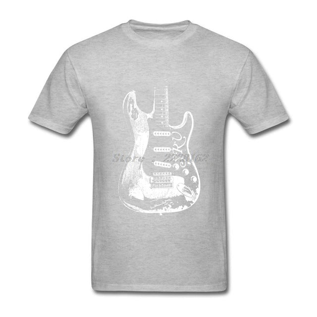 Music T-Shirts Men Guitar Legend Tops with Stevie Ray Vaughan Print T Shirt Big Yards Adult