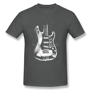 Music T-Shirts Men Guitar Legend Tops with Stevie Ray Vaughan Print T Shirt Big Yards Adult