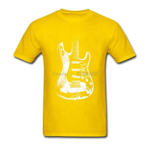 Music T-Shirts Men Guitar Legend Tops with Stevie Ray Vaughan Print T Shirt Big Yards Adult