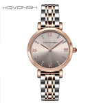 KOVONSH Luxury Fashion Women Watches Lady Watch Stainless Steel Dress Women Watch Quartz Wrist Watches Gift Present Dropshipping