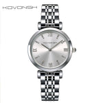 KOVONSH Luxury Fashion Women Watches Lady Watch Stainless Steel Dress Women Watch Quartz Wrist Watches Gift Present Dropshipping