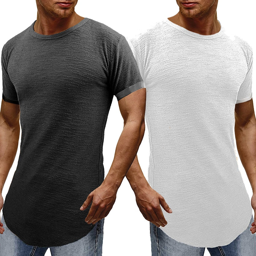 Men's Stylish T Shirt Male SWAG Solid T-Shirt Curve