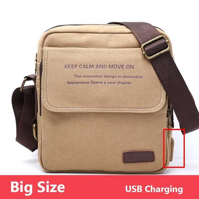 Man Urban Daily Carry Bag High Quality Men Canvas Shoulder Bag Casual Travel Men's Crossbody Bag Male Messenger Bags 3 Size