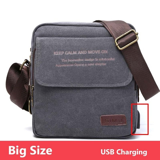 Man Urban Daily Carry Bag High Quality Men Canvas Shoulder Bag Casual Travel Men's Crossbody Bag Male Messenger Bags 3 Size