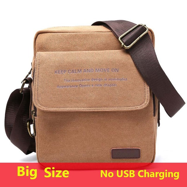 Man Urban Daily Carry Bag High Quality Men Canvas Shoulder Bag Casual Travel Men's Crossbody Bag Male Messenger Bags 3 Size