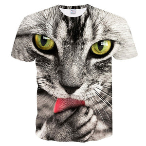 Hot sale Calm cats t-shirt unisex fluffy cuddly terrified cat faces awesome t shirt women men 3D summer tee shirt camisas mujer