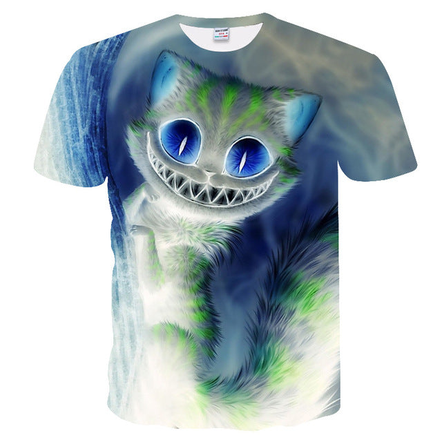 Hot sale Calm cats t-shirt unisex fluffy cuddly terrified cat faces awesome t shirt women men 3D summer tee shirt camisas mujer