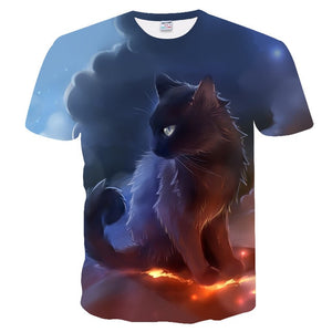 Hot sale Calm cats t-shirt unisex fluffy cuddly terrified cat faces awesome t shirt women men 3D summer tee shirt camisas mujer