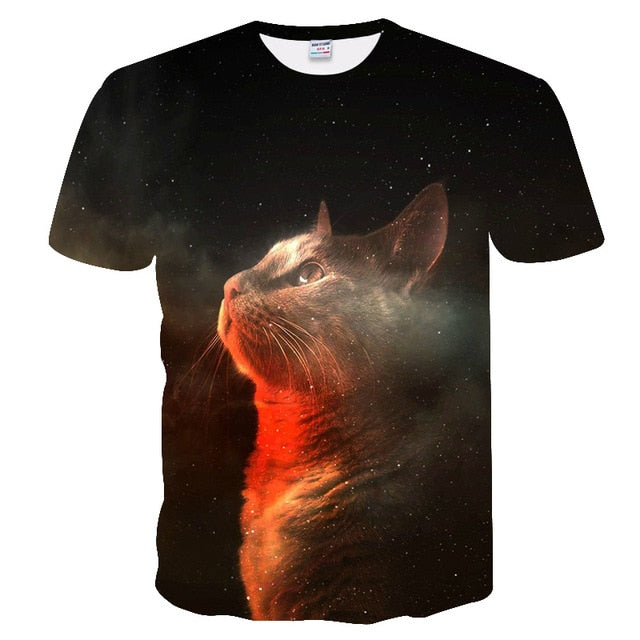 Hot sale Calm cats t-shirt unisex fluffy cuddly terrified cat faces awesome t shirt women men 3D summer tee shirt camisas mujer