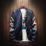 Floral Bomber Jacket Men Patchwork Flowers Long Sleeve Zipper Jackets Coat Men's Pilot Jacket Plus Size M-5XL