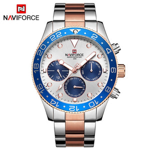 NAVIFORCE Top Luxury Brand Watches Men Fashion Casual Quartz 24 Hours Date Sport Watch Man Full Steel Business Waterproof Clock