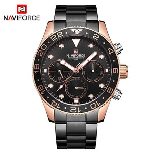 NAVIFORCE Top Luxury Brand Watches Men Fashion Casual Quartz 24 Hours Date Sport Watch Man Full Steel Business Waterproof Clock