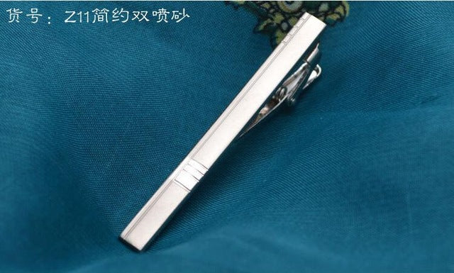 New Metal Silver Tie Clip For Men Wedding Necktie Tie Clasp Clip Gentleman Tie Bar Crystal Tie Pin For Mens Accessories FD2000