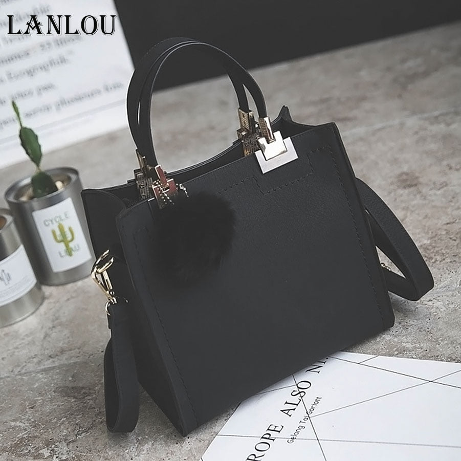 LANLOU Female crossbody bags for women New fashion shoulder bag luxury handbags women bags designer travel Hairball bag frosted