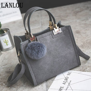 LANLOU Female crossbody bags for women New fashion shoulder bag luxury handbags women bags designer travel Hairball bag frosted