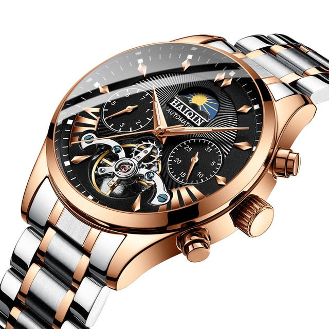 HAIQIN men's/mens watches top brand luxury automatic/mechanical/luxury watch men sport wristwatch mens reloj hombre tourbillon