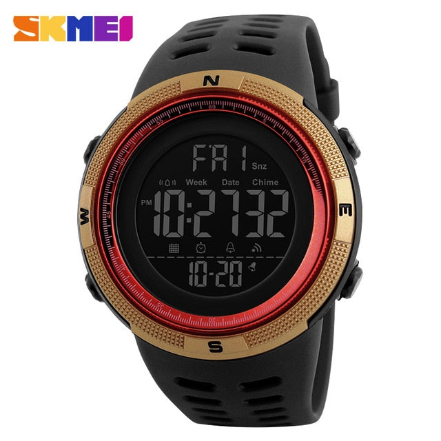 SKMEI Fashion Outdoor Sport Watch Men Multifunction Watches Alarm Clock Chrono 5Bar Waterproof Digital Watch reloj hombre 1251