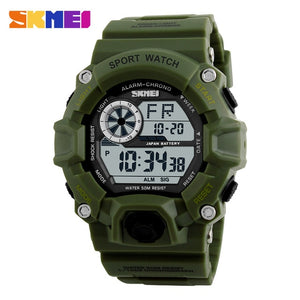 SKMEI Outdoor Sport Watch Men Alarm Clock 5Bar Waterproof Military Watches LED Display Shock Digital Watch reloj hombre 1019