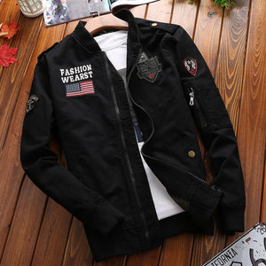 Military Jacket Men Spring Autumn Mens Coat Casual Warm Bomber Jacket Men Cotton Baseball Uniform Jacket Zipper Coat Autumn