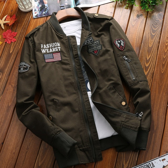 Military Jacket Men Spring Autumn Mens Coat Casual Warm Bomber Jacket Men Cotton Baseball Uniform Jacket Zipper Coat Autumn