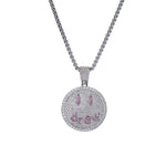 Hip Hop Jewelry Drew Smiling Face Pendant Necklace For Men Women New Arrival Micro Pave Colorful Zircon Lovers Necklace