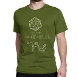 T Shirt Men D20 Math DnD Dungeons And Dragons Clothes Popular T-Shirt Crewneck 100% Cotton Tees