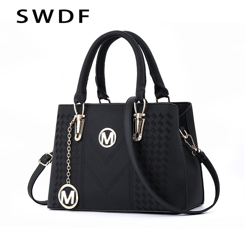 Fashion New Women's Bags 2019 PU Leather Messenger Bag Diagonal Embroidery Handbag purse casual crossbody messenger shoulder bag