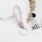 Vicney 33 Colors PU Leather Braided Woven Rope bts keychain DIY bag Pendant Key Chain Holder Car Keyrings Men Women Keychain