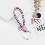 Vicney 33 Colors PU Leather Braided Woven Rope bts keychain DIY bag Pendant Key Chain Holder Car Keyrings Men Women Keychain