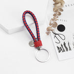 Vicney 33 Colors PU Leather Braided Woven Rope bts keychain DIY bag Pendant Key Chain Holder Car Keyrings Men Women Keychain