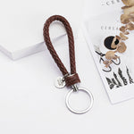 Vicney 33 Colors PU Leather Braided Woven Rope bts keychain DIY bag Pendant Key Chain Holder Car Keyrings Men Women Keychain