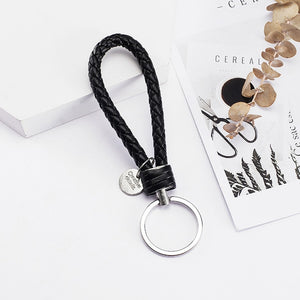 Vicney 33 Colors PU Leather Braided Woven Rope bts keychain DIY bag Pendant Key Chain Holder Car Keyrings Men Women Keychain