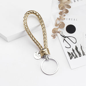 Vicney 33 Colors PU Leather Braided Woven Rope bts keychain DIY bag Pendant Key Chain Holder Car Keyrings Men Women Keychain