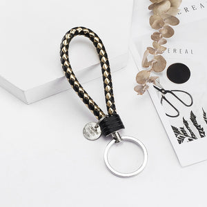 Vicney 33 Colors PU Leather Braided Woven Rope bts keychain DIY bag Pendant Key Chain Holder Car Keyrings Men Women Keychain