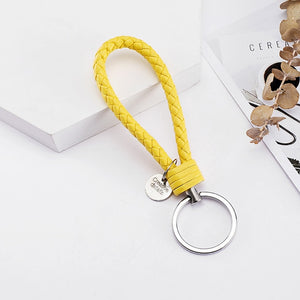 Vicney 33 Colors PU Leather Braided Woven Rope bts keychain DIY bag Pendant Key Chain Holder Car Keyrings Men Women Keychain