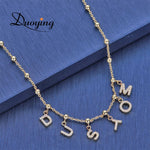 DUOYING Zircon Pave Letter Necklaces Personalized Custom Name Necklaces with names Balls Chain Necklaces NLK120 6mm Letters