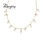 DUOYING Zircon Pave Letter Necklaces Personalized Custom Name Necklaces with names Balls Chain Necklaces NLK120 6mm Letters