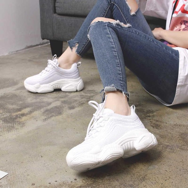 Women Sneakers Autumn  air Mesh Tenis Fashion Casual Shoes Woman Comfortable Breathable Flats Female Platform Chaussure Femme 0