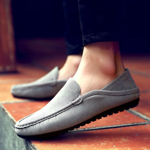 New Fashion Summer Canvas Shoes Men Peas Loafers High Quality Spring Shoes Men Flats Gommino Driving Shoes Size 39-44