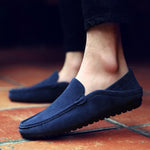 New Fashion Summer Canvas Shoes Men Peas Loafers High Quality Spring Shoes Men Flats Gommino Driving Shoes Size 39-44