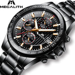 MEGALITH Sport Chronograph Watches Men Quartz Top Brand Analog Military Watches Men Waterproof Army Male Clock Relogio Masculino