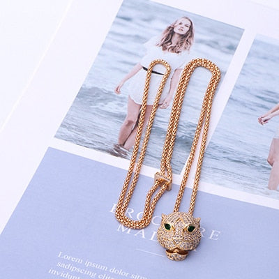 Hot Brand Fashion Jewelry High Quality Leopard Pendant Necklace