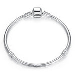 Luxury 100% 925 Sterling Silver Chain Bracelet Original Bangle For Women Fit Authentic Charms Beads Jewelry Bracelet Women Gift