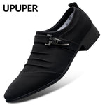 UPUPER Big Size 38-47 Wedding Shoes Men 2019 Fashion Pointed Toe Canvas Dress Shoes Men Black Slip On Oxfords Formal Man Shoes